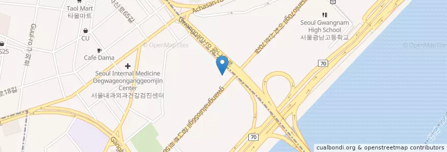 Mapa de ubicacion de 구의3치안센터 en کره جنوبی, سئول, 광진구.
