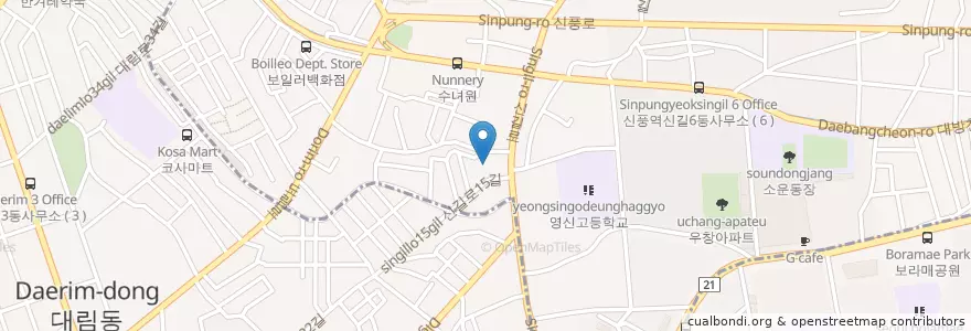 Mapa de ubicacion de 신길5치안센터 en Республика Корея, Сеул, 영등포구, 신길5동.