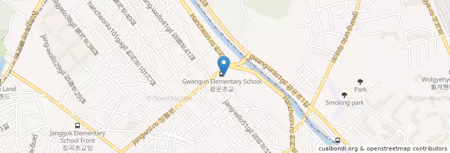Mapa de ubicacion de 장위3치안센터 en كوريا الجنوبية, سول, 성북구, 장위3동.