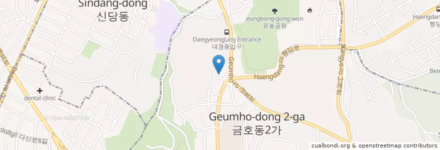 Mapa de ubicacion de 금호치안센터 en 大韓民国, ソウル, 城東区, 금호2·3가동.