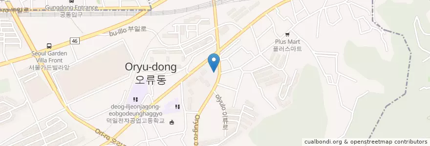 Mapa de ubicacion de 오류2치안센터 en Республика Корея, Сеул, 구로구, 오류2동.