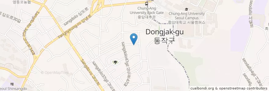 Mapa de ubicacion de 상도3치안센터 en كوريا الجنوبية, سول, 동작구, 상도1동.