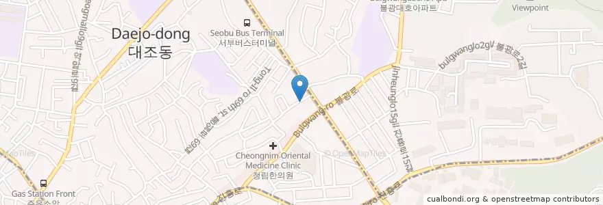 Mapa de ubicacion de 대조치안센터 en Korea Selatan, 서울, 은평구, 대조동.