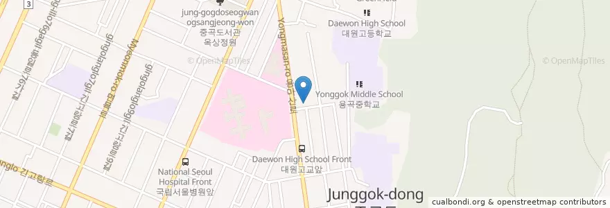 Mapa de ubicacion de 중곡4치안센터 en كوريا الجنوبية, سول, 광진구.