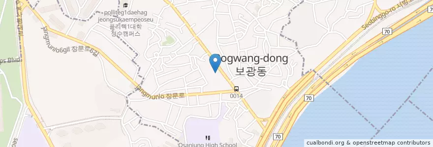 Mapa de ubicacion de 보광치안센터 en Coreia Do Sul, Seul, 용산구, 보광동.