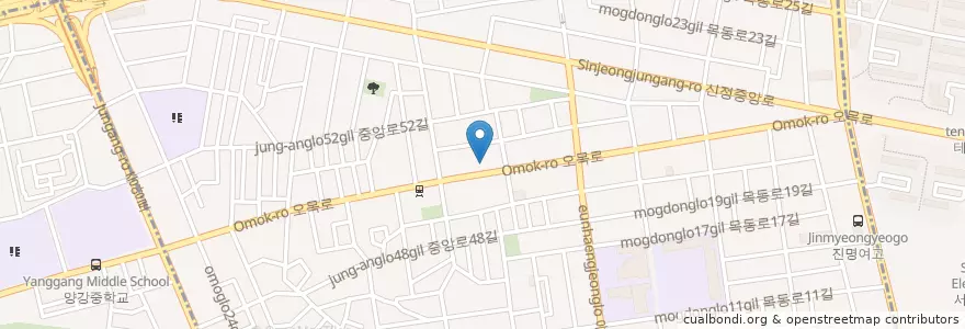 Mapa de ubicacion de 신정5치안센터 en Corea Del Sur, Seúl, 양천구, 신정4동.
