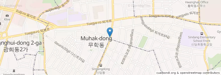 Mapa de ubicacion de 율원치안센터 en Korea Selatan, 서울, 중구.