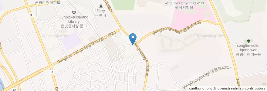 Mapa de ubicacion de 공릉치안센터 en Zuid-Korea, Seoel, 노원구, 공릉2동.
