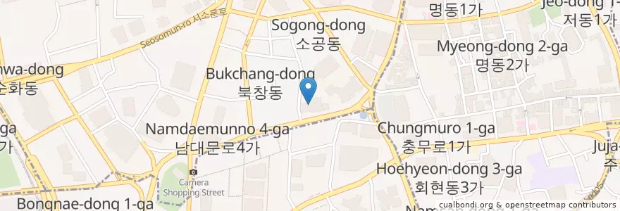 Mapa de ubicacion de 북창치안센터 en Corea Del Sud, Seul, 중구, 소공동.