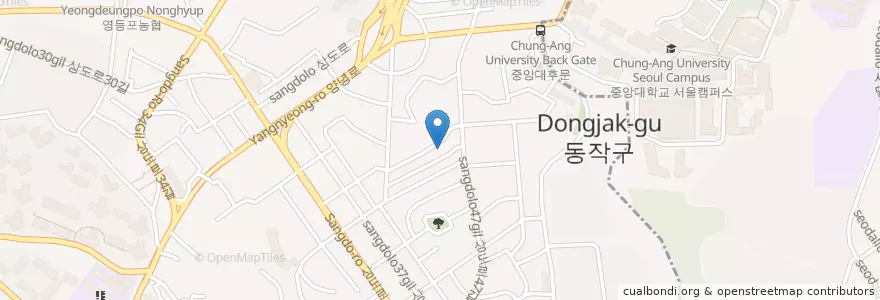 Mapa de ubicacion de 상도5치안센터 en 대한민국, 서울, 동작구, 상도1동.