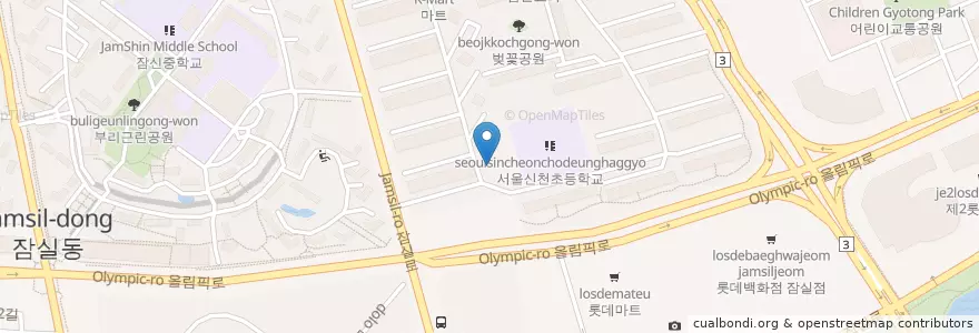 Mapa de ubicacion de 잠실5치안센터 en Corea Del Sur, Seúl, 송파구.