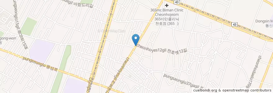 Mapa de ubicacion de 성내2치안센타 en 대한민국, 서울, 강동구, 성내1동.