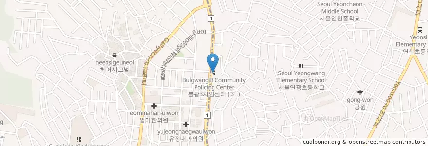 Mapa de ubicacion de 불광3치안센터 en كوريا الجنوبية, سول, 은평구.