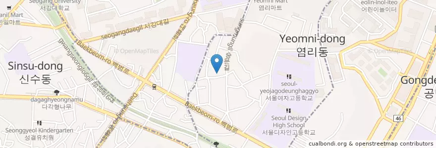 Mapa de ubicacion de 염리치안센터 en 大韓民国, ソウル, 麻浦区.