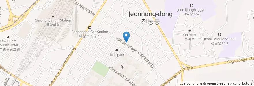 Mapa de ubicacion de 역전치안센터 en کره جنوبی, سئول, 동대문구, 전농1동.