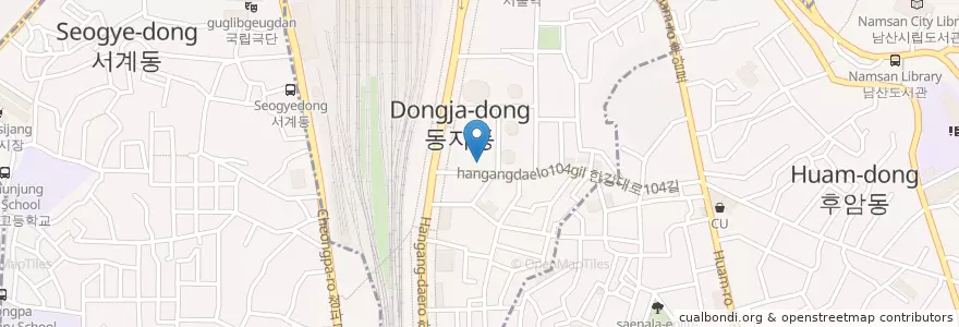Mapa de ubicacion de 남영치안센터 en Coreia Do Sul, Seul, 용산구, 중구.