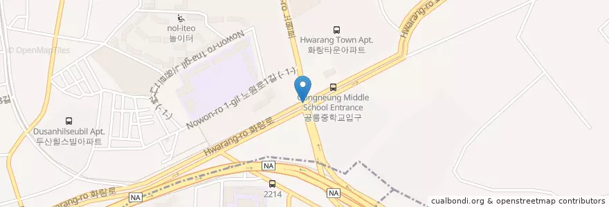 Mapa de ubicacion de 공릉2치안센터 en Coreia Do Sul, Seul, 노원구, 공릉2동.