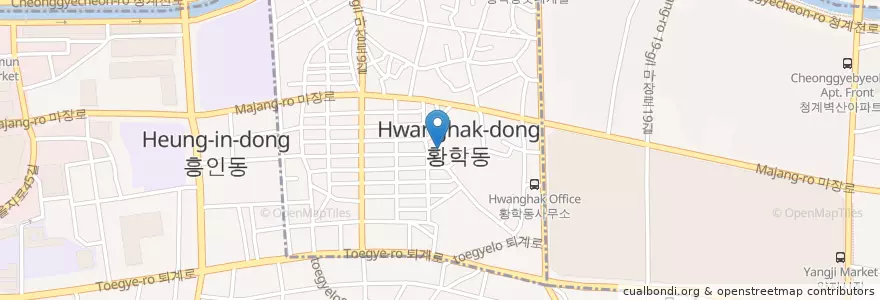 Mapa de ubicacion de 황학치안센터 en 韩国/南韓, 首尔, 황학동.