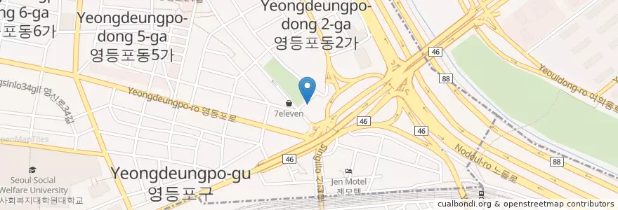 Mapa de ubicacion de 永登浦2治安センター en 大韓民国, ソウル, 永登浦区, 영등포동.