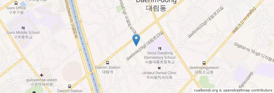 Mapa de ubicacion de 대림2동치안센터 en Corea Del Sur, Seúl, 영등포구, 대림2동.