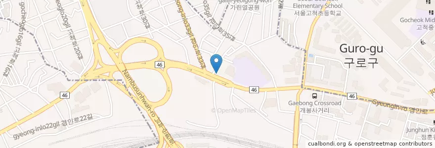 Mapa de ubicacion de 개봉본동치안센터 en Zuid-Korea, Seoel, 구로구, 개봉1동.
