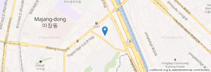 Mapa de ubicacion de 동마치안센터 en كوريا الجنوبية, سول, 성동구, 용답동, 마장동.