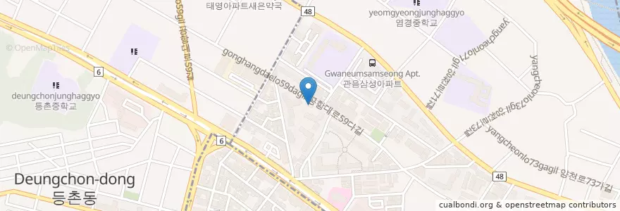 Mapa de ubicacion de 염창치안센터 en Corea Del Sud, Seul.