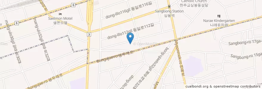 Mapa de ubicacion de 상봉2치안센터 en Coreia Do Sul, Seul, 중랑구.