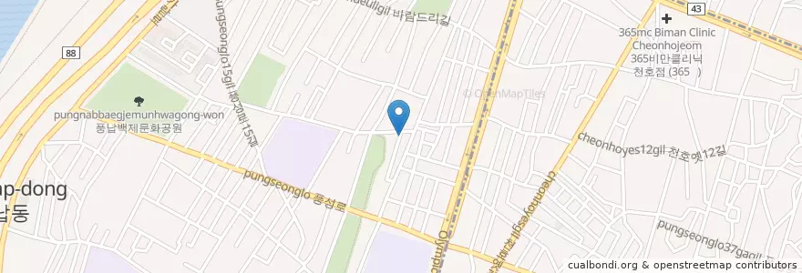 Mapa de ubicacion de 풍납1치안센터 en Südkorea, Seoul, 송파구, 풍납1동.