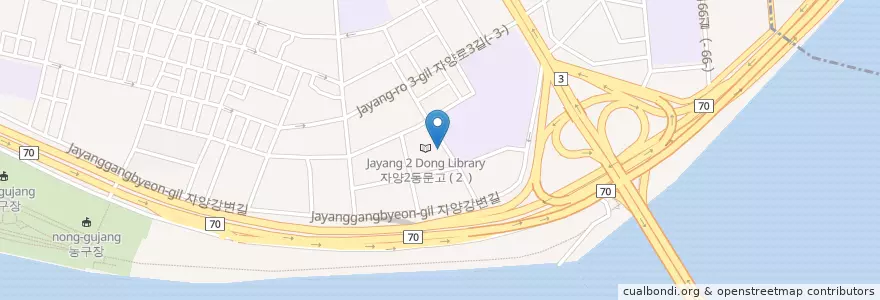Mapa de ubicacion de 자양2치안센터 en Korea Selatan, 서울, 송파구.