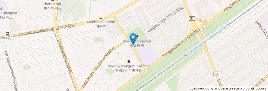 Mapa de ubicacion de 도곡치안센타 en كوريا الجنوبية, سول, 강남구, 도곡동.