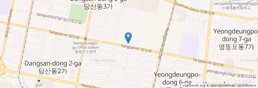 Mapa de ubicacion de 당산1동자율방범대 en Güney Kore, Seul, 영등포구, 당산1동.
