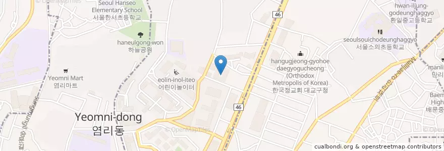 Mapa de ubicacion de 마포경찰서 en Республика Корея, Сеул, 마포구, 아현동, 아현동.