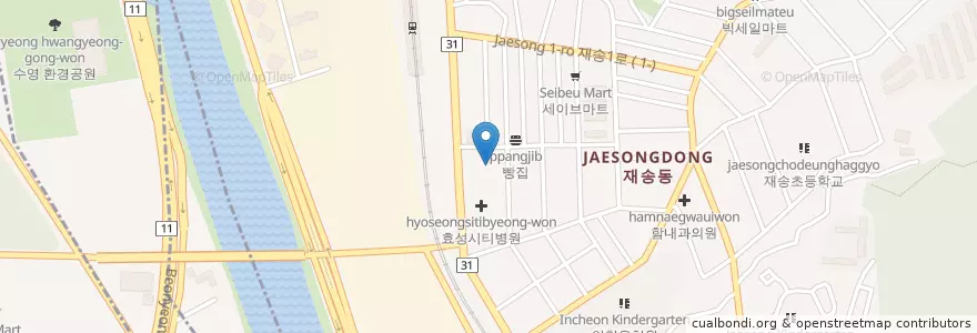 Mapa de ubicacion de 해운대경찰서 en Südkorea, Busan, Haeundae-Gu.