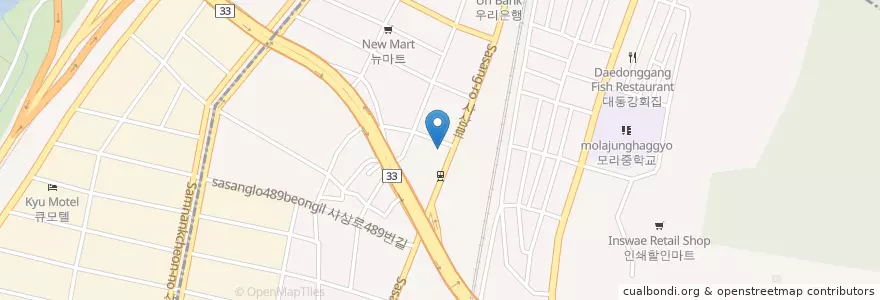 Mapa de ubicacion de 모라1치안센터 en 대한민국, 부산, 사상구, 모라동.