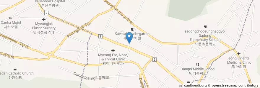 Mapa de ubicacion de 당리치안센터 en 韩国/南韓, 釜山, 沙下區, 당리동.