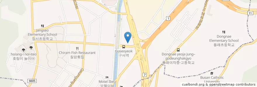 Mapa de ubicacion de 장전2치안센터 en Республика Корея, Пусан, 금정구, 구서동.