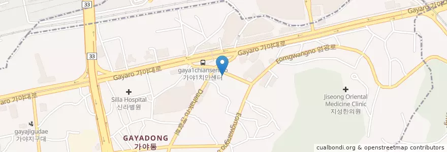 Mapa de ubicacion de 가야1치안센터 en Республика Корея, Пусан, 부산진구, 가야동.