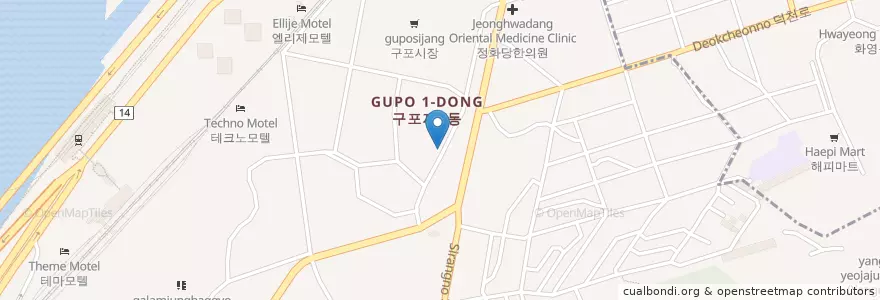 Mapa de ubicacion de 구포1치안센터 en Zuid-Korea, Busan, 북구.