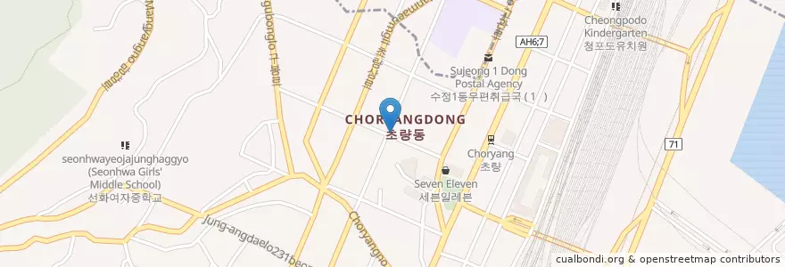 Mapa de ubicacion de 초량2치안센터 en Corea Del Sud, Busan, 동구, 초량동.