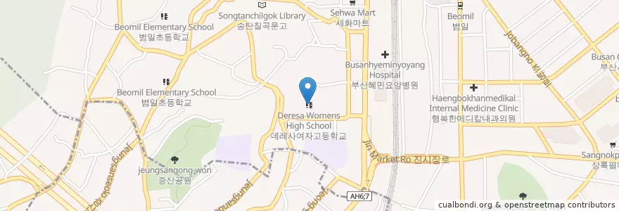 Mapa de ubicacion de 범일치안센터 en کره جنوبی, بوسان, 동구, 범일동.