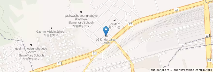 Mapa de ubicacion de 개금3치안센터 en Zuid-Korea, Busan, 부산진구, 개금동.