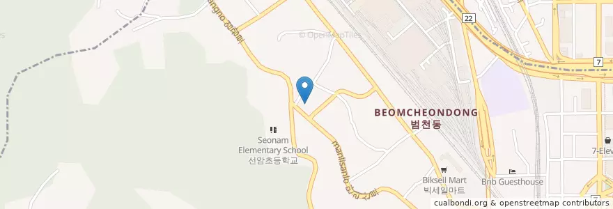 Mapa de ubicacion de 범천2치안센터 en Corée Du Sud, Busan, 부산진구, 범천동.