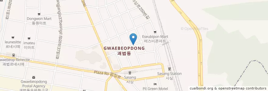 Mapa de ubicacion de 덕포1치안센터 en Coreia Do Sul, Busan, 사상구, 괘법동.