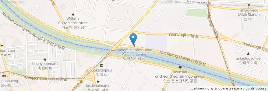 Mapa de ubicacion de 낙민치안센터 en Corée Du Sud, Busan, 동래구, 수민동.
