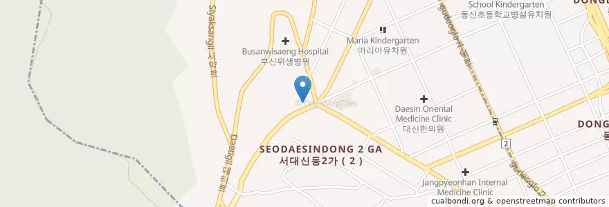 Mapa de ubicacion de 서대치안센터 en Coreia Do Sul, Busan, 서구, 서대신동.