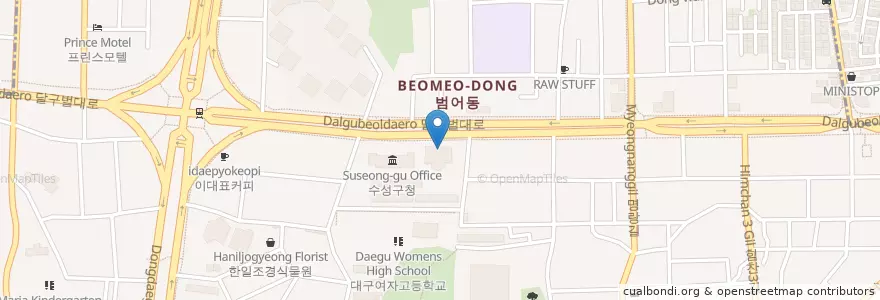 Mapa de ubicacion de 대구수성경찰서 en Korea Selatan, Daegu, 수성구, 범어동.