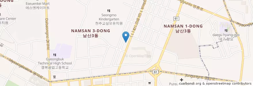 Mapa de ubicacion de 남문치안센터 en Corée Du Sud, Daegu, 남산동.