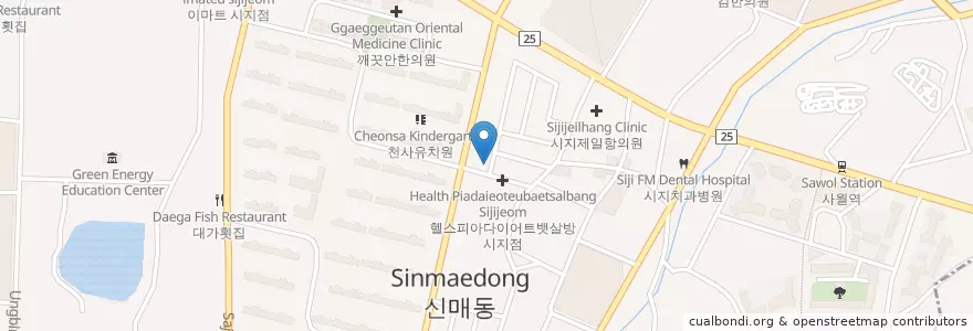 Mapa de ubicacion de 고산1동치안센타 en 대한민국, 대구, 수성구, 고산동, 고산동.