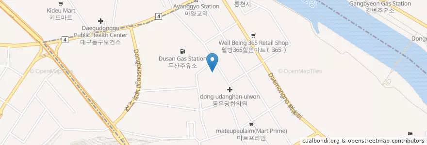 Mapa de ubicacion de 효목1치안센터 en Республика Корея, Тэгу, 동구, 효목동.